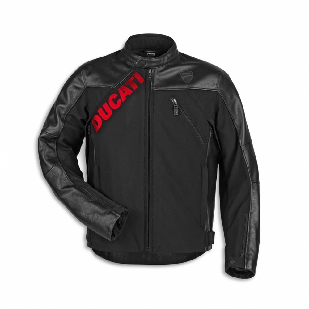 Men’s Ducati Logo C1 - Leather-fabric jacket XXL